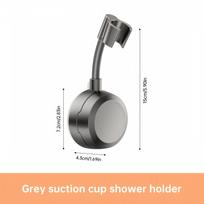 No-Drill Suction Cup Shower Holder, Angle Adjustable Shower Spray Bracket for Bathroom, Shower Mount One Size gray