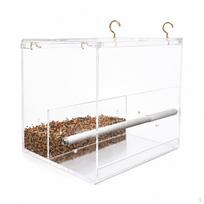 Acrylic Automatic Bird Feeder for Cages and Outdoor Use, Hummingbird Parrot Small 0.4kg Large