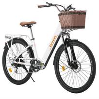 Cysum - 26  Electric Bike - 250W 40Nm Motor - 36V 10Ah Battery, 80km Range, Shimano 7 Speeds, Disc Brakes, White