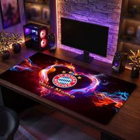 Bayern Munich Custom Large Mouse Pad, Personalized Name Text Print, Football Logo Non‑Slip Desk Mat Gaming Gift 40cmx90cm