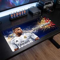 Kylian Mbappe Custom Large Mouse Pad, Personalized Name Text Print, Football Logo Non‑Slip Desk Mat Gaming Gift 30cmx80cm
