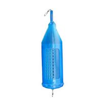 Rotating bait cage, Hollow mesh feeder for live bait (shrimp, worms), Removable bait-trap holder, Fishing accessories blue