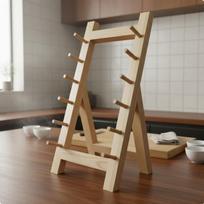 Sashimi Knife Stand MultiTier Design Japanese Style Holder Wood Grain Kitchen Storage for 6 Layers Pine