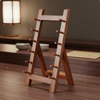 Sashimi Knife Stand MultiTier Design Japanese Style Holder Wood Grain Kitchen Storage for 6 Layers Sapele