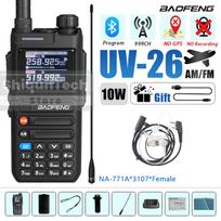 Baofeng UV-26 Walkie Talkie Bluetooth APP Programming New Version 10W AM FM Multi Band Wireless Copy Frequency Type-C DTMF Radio US