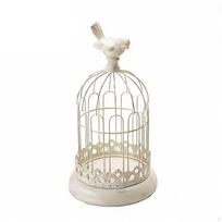 Birdcage Candle Holder Romantic Atmosphere Iron Avian Cage Decor Rustic Charm Decorative Bird S white