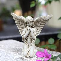 Angelų Sodo Statulėlės Ornamentas Atsparus Vandeniui Memorialinė Pasaka Religinė Figūrėlė Skulptūra gray