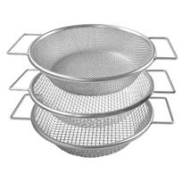 Soil Sifter Set for Gardening, 3 Piece Metal Mesh Garden Sieve with Side Handles for Compost Screening, Potting Mix Cleanup, and Soil Sorting 1 white