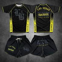 Greitai džiūstantis juodas V1 LXB AJJ apsauginis kostiumas sporto salės komplektas Levelxblack RANKED V2 NIVEL NEGRO Marškinėlių ir šortų derinys fitnesui 2XL gray