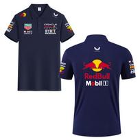 Red Bull Racing komanda Verstappen drabužiai F1 Formulės lenktynių drabužiai 2026 m. vasara vyriški medvilniniai polo marškinėliai 3XL black