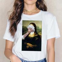 Mona Lisa T-Shirt for Fashion Female Vintage T-Shirt 90s Women hip hop Aesthetic L balta