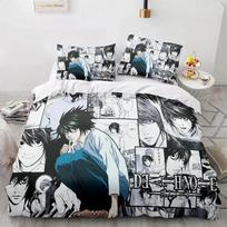 Death Note patalynės komplektas vienvietis dvivietis pilnas karalienės karališko dydžio lovos komplektas suaugusiems vaikams miegamasis antklodės užvalkalų komplektai 3D spaudinys anime Death Note 70x133cm 2pcs gray
