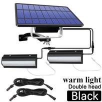 Atnaujinti saulės pakabinami šviestuvai lauko viduje, automatiškai įjungiama saulės lempa, skirta tvarto kambario balkonui vištienai su jungikliu ir 3 m linija double head black(warm)