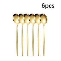 6pcs/30pcs Golden stainless steel Portuguese cutlery knife fork spoon tea spoon chopsticks upscale cutlery set beige