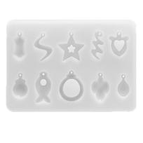 Soft Silicone Earrings Mold Crystal Epoxy Resin Casting Molds Irregular Ear Ring Mould for DIY Necklace Pendants 3 white