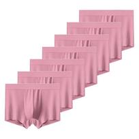 7 vnt. vyriškų bokserių paaugliams apatinis trikotažas ledo šilko kelnaitės berniukams kvėpuojantis patogus apatinis trikotažas L XL XXL 3XL 4XL 4XL pink