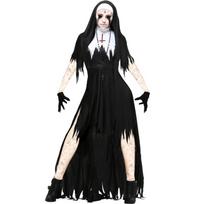 Moteriškas Helovino vienuolės kostiumas, vampyro demono cosplay kostiumas XL juoda