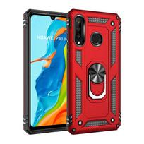 Atsparus smūgiams šarvuotas telefono dėklas, skirtas Huawei Honor 50 8a 9a 8s 9s 10 20 P40 P30 P20 Mate 20 30 40 Pro Lite, su magnetiniu laikikliu automobiliui P30 Lite ( Nova 4E ) raudona