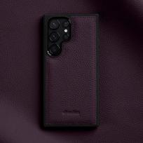 Melkco 100% natūralios odos dėklas Samsung Galaxy S23 S24 S25 Ultra Plus Telefonams Premium Luksas Karvės odos Verslo Telefono Dėklai for S23 Ultra violetinė