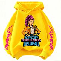 K-POP Demon Hunters Cartoon Hoodie for Kids Super Soft and Comfy Join the Global Trend in This Fun Pullover! 160 yellow