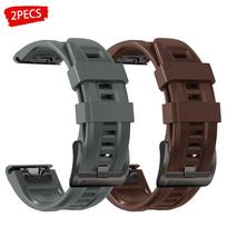 2 vnt. QuickFit dirželis 22 mm 26 mm, skirtas Garmin Fenix 8 E 7 7X 6X 6 Pro 5X Plus/Epix Gen 2/Tactix 8, riešo dirželis, sportinis silikoninis apyrankė QuickFit 26mm gray
