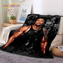 3D Uola Dwayne'as Johnsonas Aktorius Minkštas flanelinis pledas, Mesti pledą Patogus pledas Piknikui Lova Sofai Namų Miegamajam Dovana 75x90cm