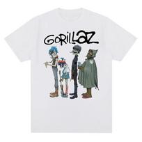 2026 Music Band Gorillazs Punk Rock Print T Shirt 90s Casual Fashion Short Sleeve Plus Size T Shirt Unisex Harajuku Summer Tees 4XL gray