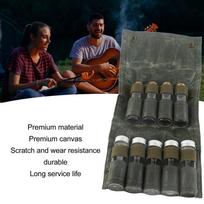Foldable Spice Bottle Bag 9 Pockets Spice Bottle Storage Bag Durable Seasoning Jar Holder  BBQ žalia
