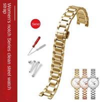 Įpjovos nerūdijančio plieno dirželis Rossini GC laikrodžiui Moteriškas dirželis Rožinio aukso spalvos Laikrodžio apyrankė 16*8mm 18*10mm 20*11mm Siunčiamos varžtai 14-7mm auksinė