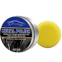 New Chrome Shine Restorer for Car Windows & Metal Surfaces - Rust Remover and Polishing Paste, Removes Stains & Oxidation, Resto yellow