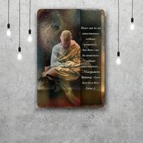 Nisargadatta maharaj Metaliniai ženklai sienų dekoras Vintažiniai skardos ženklai Kapitono metalinis plakatas Dekoracija Barui, Pub'ui, Klubui Sienų dekoracija 20x30cm（7.8x11.8inch） gray