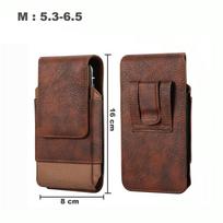 Universalus Odinis Vyriškas Juosmens Krepšys Mobiliojo Telefono Diržo Klipas Dėklas iPhone Samsung Galaxy Xiaomi Redmi Poco Oppo 7 Pro Dėklas Maišelis M（16*8cm） ruda