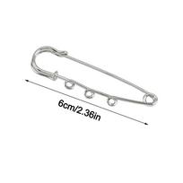 Silver Safety Brooch Pins DIY Charms Multi Holes Connectors Brooches Findings Accessories Clothing Fixing Pins gray