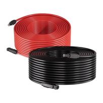 Saulės panelės prailginimo laidas, 19,81 m juodas + 19,81 m raudonas, 10 AWG (6 mm²), Saulės skydo laidas su moteriškais ir vyriškais jungtimis, IP67 atsparus vandeniui, PV konservuotas