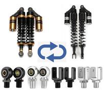 RFY 360 mm tvirtas motociklo amortizatorius su 8 mm spyruokle didelio darbinio tūrio sportiniams automobiliams ir keturračiams Black Open Fork 350mm