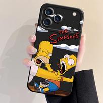 Simpsonų animacinis TPU telefono dėklas, skirtas Apple iPhone 17 Pro Max 13 12 Plus 16 15 Pro 11 Air 14 iPhone17 gray