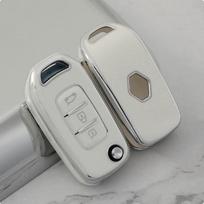 For Renault Kadjar Captur Megane Sandero Stepway Logan Clio 5 Arkana 2020 2021 TPU Car Flip Key Case Cover Key Protector gray
