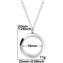 Never Fade Round Stainless Steel Locket Pendant Necklaces For Women Men Accessories Living Lockets Necklace Memory Jewelry Gift 60cm white