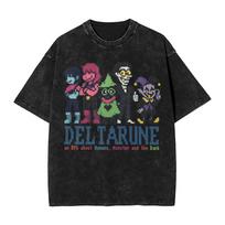 Deltarune Spamton Vintažiniai Juokingi Grafiniai Spaudiniai Marškinėliai Vyrams Moterims Laisvi Medvilniniai Marškinėliai Streetwear Hip Hop Mados Stilius Oversized Viršutiniai Drabužiai S black