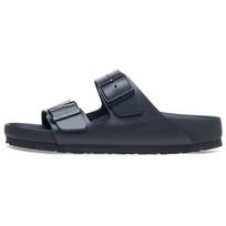 Birkenstock Arizona Leather Slide Slippers Unisex Black Regular 1026824 39 gray