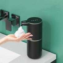 380ML Automatinis skysto muilo dozatorius Montuojamas ant sienos Įkraunamas Bekontaktis Dozatorius Rankų nenaudojantis Elektrinis muilo dozatorius Gel version juoda