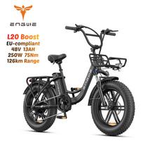 L20 Boost Elektrinis dviratis 20 colių storos padangos 48V13Ah 250W 126KM Sukimo momento jutiklis su Boost mygtuku LCD ekranas E-dviratis L20-48V13Ah250W-BK-TT