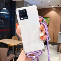 Crossbody Lanyard Case For Moto Edge 60 Fusion 60S 60 Pro Transparent Shockproof Soft Silicone Back Cover For Moto Edge 50 Neo MOTO Edge 40 white
