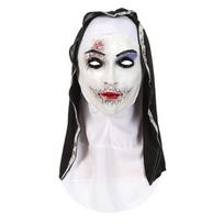 Halloween Latex Mask Screaming Zombie Full Head Mask Cosplay Scary Ghost Face Prop for Party Costume Conventions white