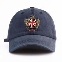 Pc UK Print Washed Baseball Cap for AdultsMinimalist Retro Style Casual Soft Adjustable Dad Hat Perfect As Gift blue