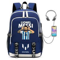 Futbolo žvaigždės kuprinė su USB įkrovimu, mokyklinė kuprinė, studento kuprinė, kompiuterio krepšys, vaikiška kuprinė Backpack