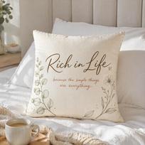 Minimal Inspirational Slogan Cushion Cover Hidden Envelope Closure Lightweight Decor Pillow Cover Apartment Decor 30X30CM beige