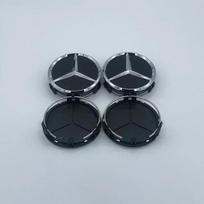 4 vnt. 75MM/60MM Automobilio ratlankio centrinės dangtelio apdangalai Mercedes Benz logotipui, emblemai, ratlankio apdangalas, automobilio stiliaus dekoratyviniai priedai gray