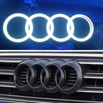 For Audi S66Audi Car LED Front Grille Logo Lamp Static White Light 249 273 285mm For AUDI A3 A4 A5 A6 A7 A8 S3 S4 S5 S6 S7 Q3 Q5 Q7 TT 273mm gray