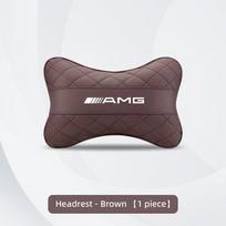 For Benz w2Nappa Leather Car Headrest Neck Pillow Waist Cushion Tire Valve Cap For Mercedes Benz AMG GLE GLS CLA CLE GLC CLS GLA W223 W213 gray